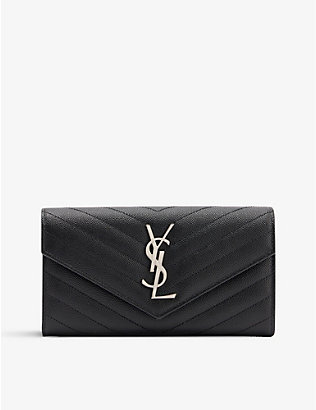 SAINT LAURENT: Monogrammed quilted leather wallet