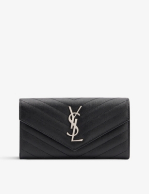 SAINT LAURENT Monogrammed quilted leather wallet