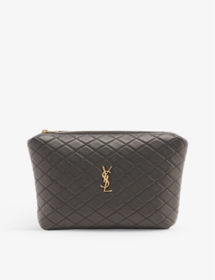 Saint Laurent - Gaby Quilted Leather Vanity Case - Womens - Black