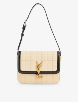 SAINT LAURENT SAINT LAURENT WOMEN'S CREAM/BLACK SOLFERINO LEATHER SHOULDER BAG,64109931