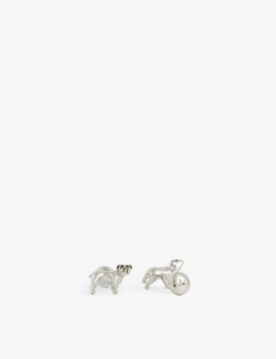 Babette Wasserman London Mens Rhodium Bulldog Rhodium-plated Sterling-silver Cufflinks