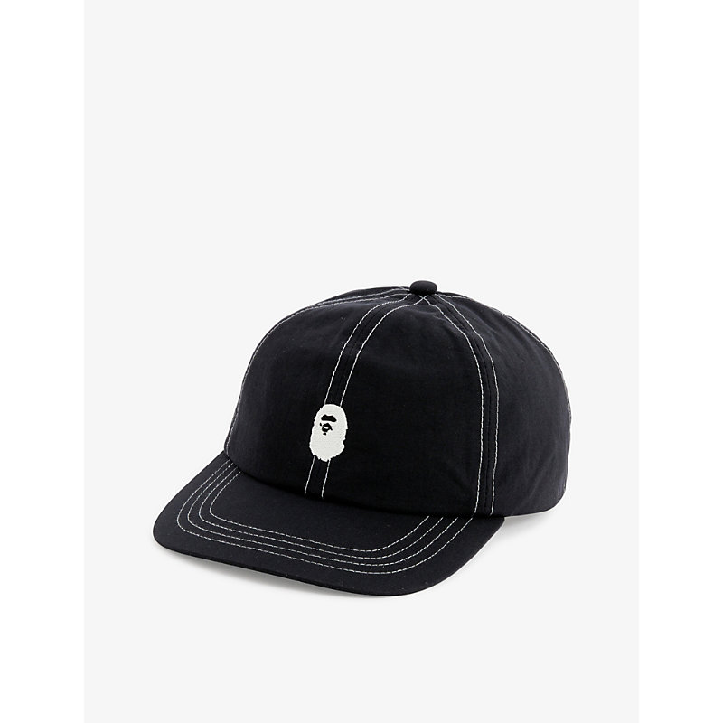 A BATHING APE APE-EMBROIDERED ONE-POINT SHELL CAP,64141788