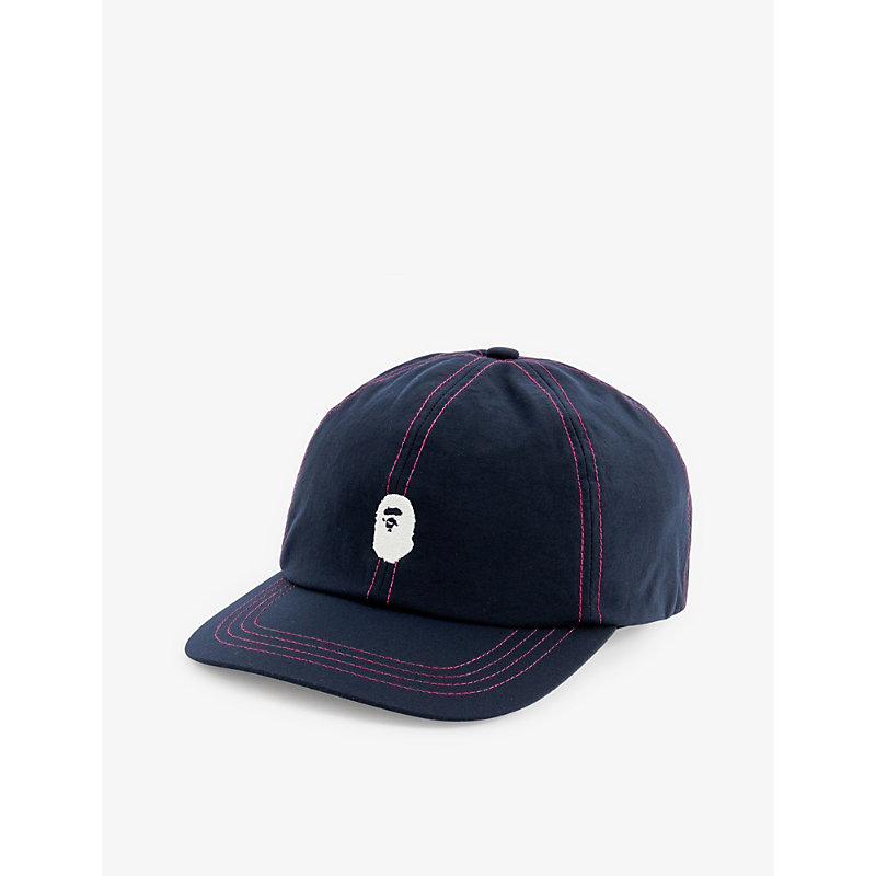 A BATHING APE ONE POINT LOGO-EMBROIDERED SHELL CAP,64141801
