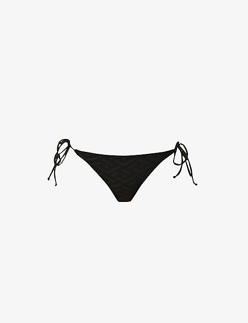 VERSACE: Monogram-pattern bikini bottoms