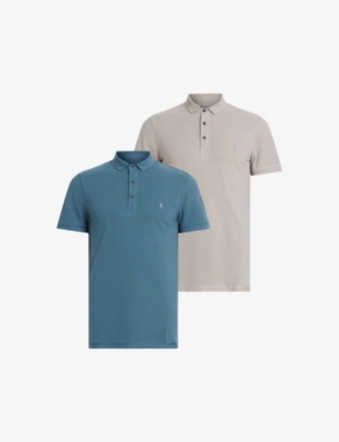 Allsaints Mode Merino Short Sleeve Polo Shirt In Biscuit Taupe