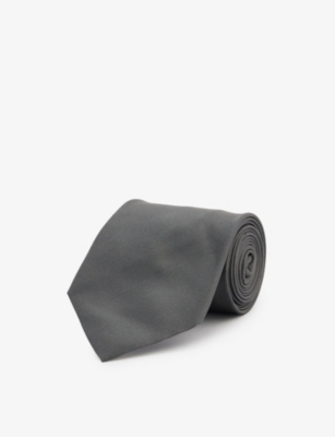RALPH LAUREN RALPH LAUREN PURPLE LABEL MEN'S GREY STANDARD WIDE-BLADE SILK TIE,64154924