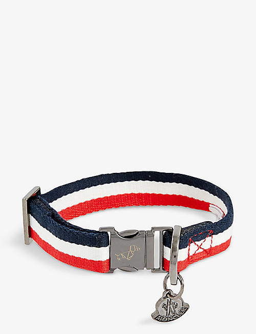 MONCLER: Moncler x Poldo Dog Couture striped woven pet collar