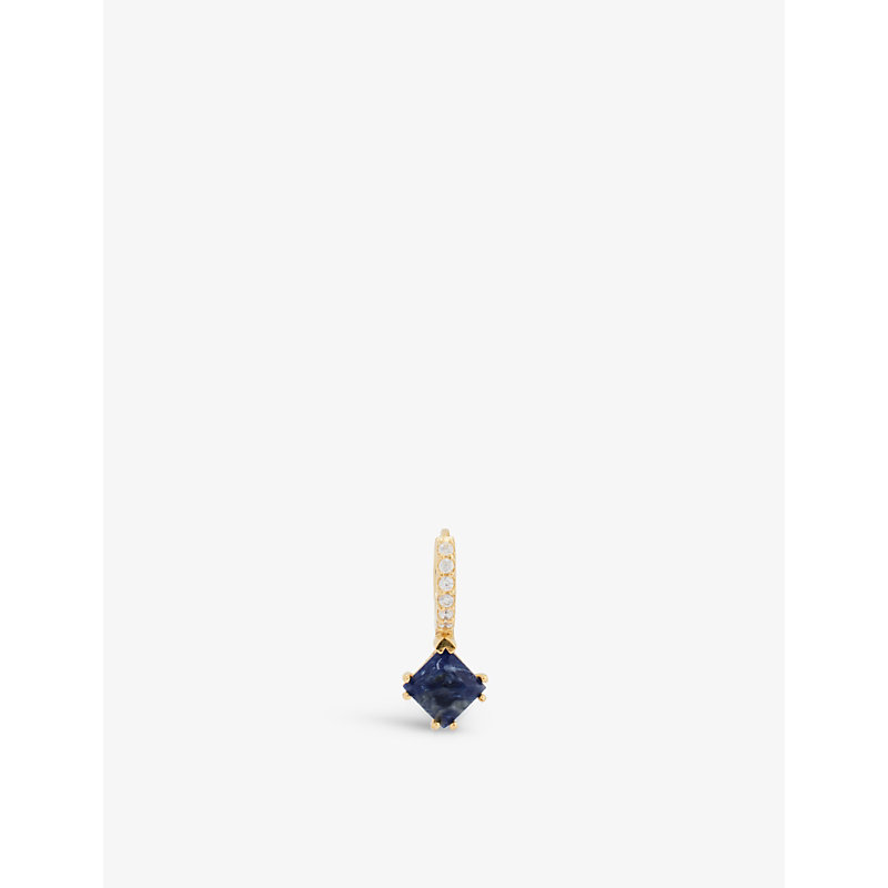 Pd Paola Womens Gold Fuji 18ct Yellow Gold-plated Sterling-silver And Sodalite Single Earring