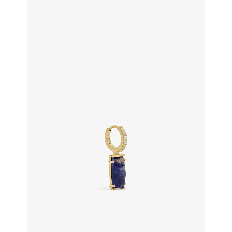 Pd Paola Womens Gold Kaori 18ct Yellow Gold-plated Sterling-silver Sodalite And Cubic Zirconia Singl