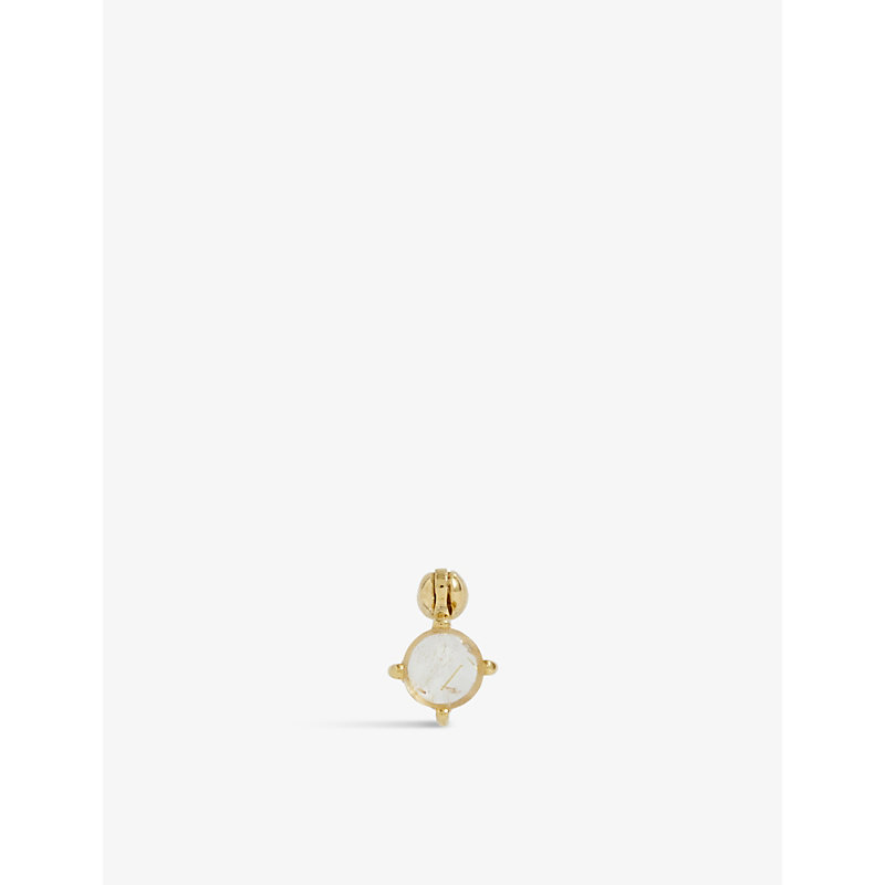 Pd Paola Womens Gold Kimi 18ct Yellow Gold-plated Sterling-silver And Rutile Quartz Stud Earring