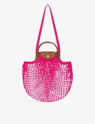 Longchamp Le Pliage Filet Xs Cotton Top-handle Bag in Pink