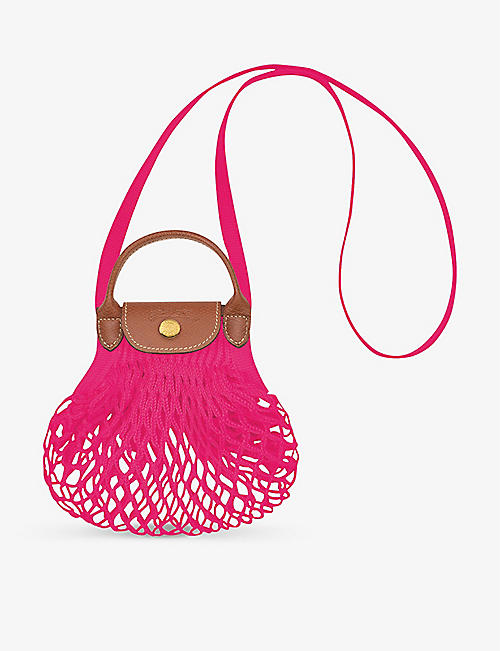 LONGCHAMP: Le Pliage Filet xs cotton top-handle bag