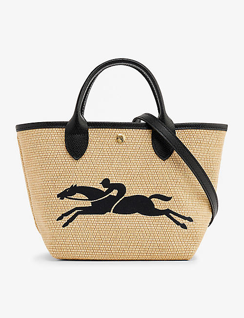 LONGCHAMP: Le Panier logo-embroidered canvas top-handle bag