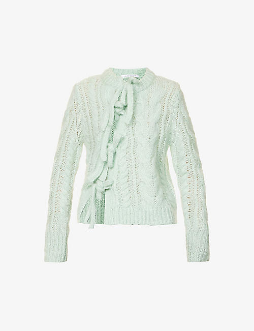 CECILIE BAHNSEN: Isadora cable-knit mohair wool-blend jumper
