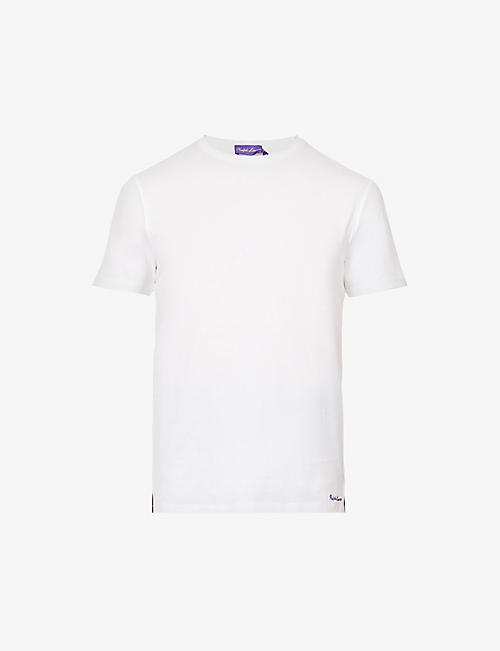 RALPH LAUREN PURPLE LABEL: Brand-embroidered regular-fit cotton-jersey T-shirt
