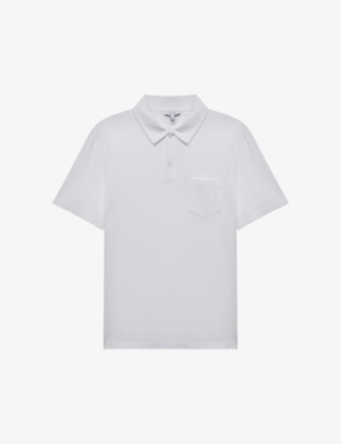 Reiss Mens White Nammos Short-sleeved Cotton Polo Shirt In White