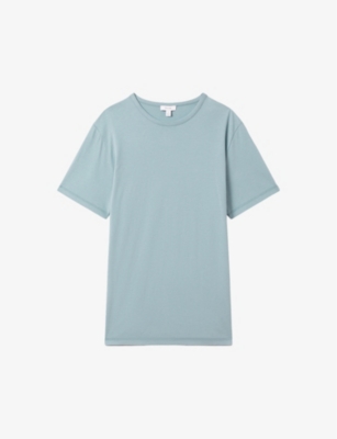 Reiss Mens Teal Melrose Regular-fit Cotton-jersey T-shirt