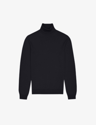 Reiss Caine Wool Turtleneck Sweater In Navy