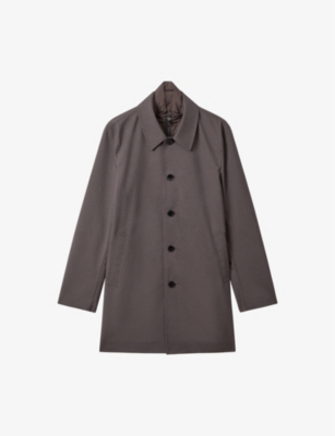 Reiss Brown Jacket With Removable Funnel-neck Insert