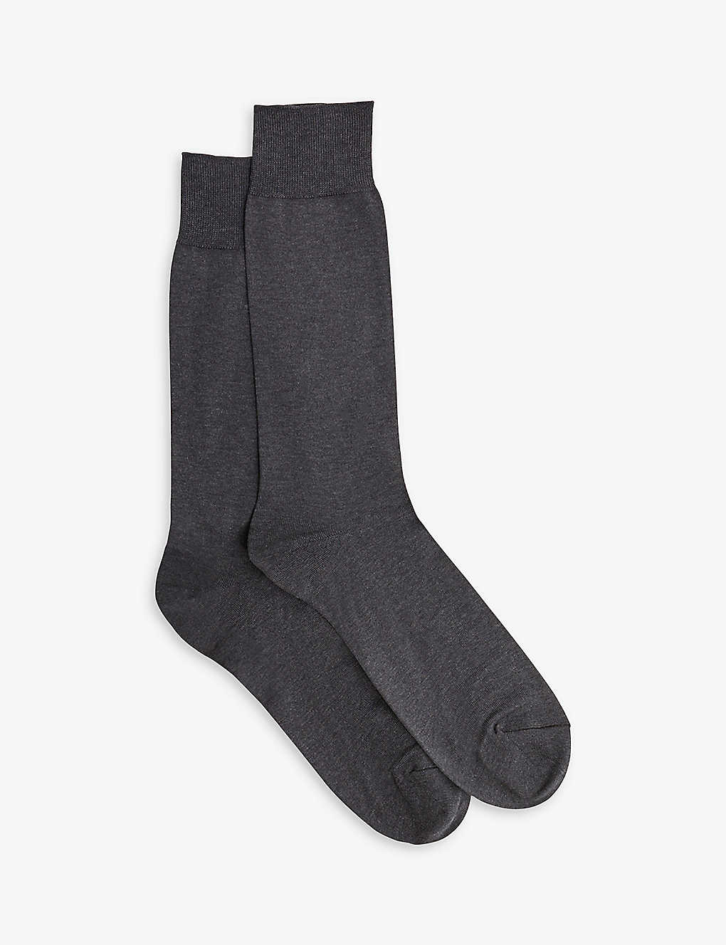 Shop Reiss Mari Stretch-cotton Socks In Mid Grey
