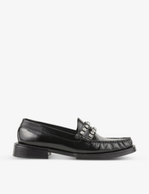 Sandro Max Strass-embellished Loafers In Noir / Gris