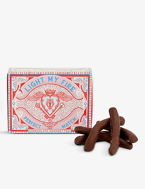 THE CHOCOLATE GIFTING COMPANY: Dark chocolate-covered candied orange matches 60g