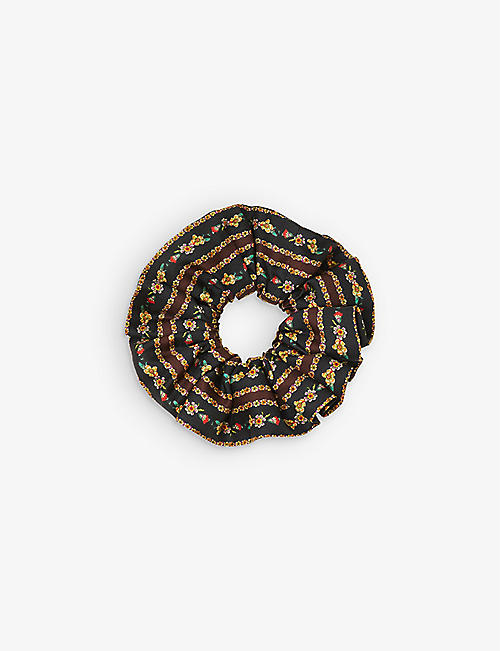 SANDRO: Paisley-print silk scrunchie