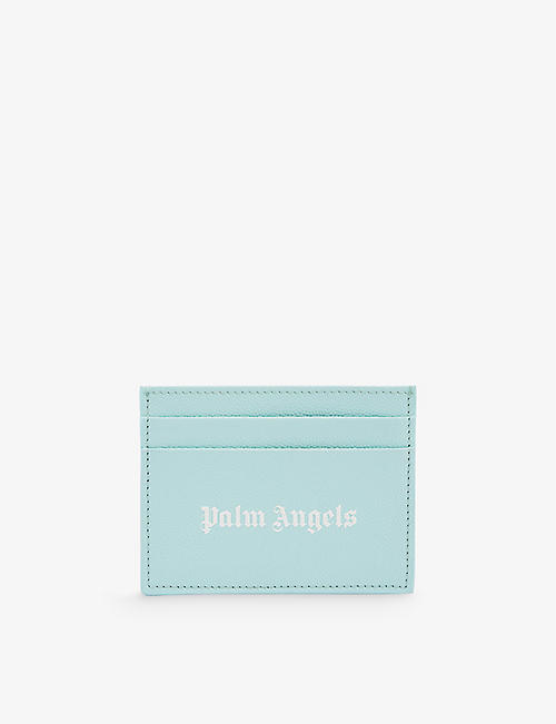 PALM ANGELS: Caviar logo-embossed leather card holder
