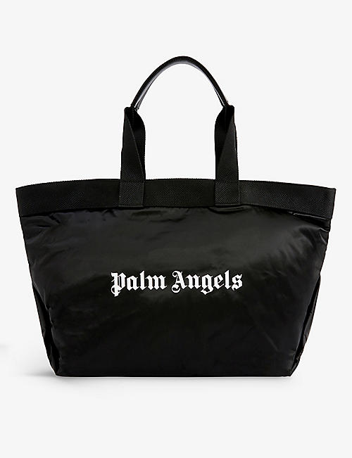 PALM ANGELS: Logo-print shell tote bag