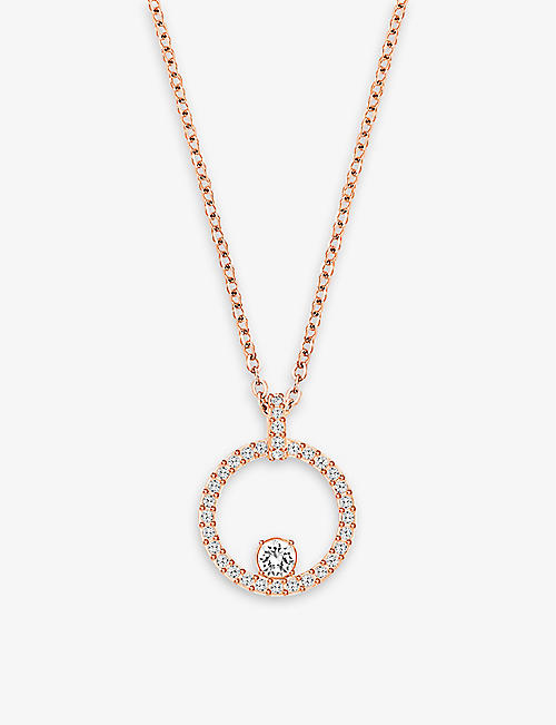 SWAROVSKI: Creativity brass and crystal circle pendant necklace