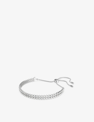 Swarovski Womens White Subtle Rhodium-plated Brass And Zirconia Bracelet In White
