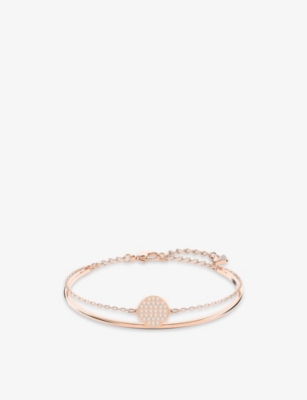 SWAROVSKI: Ginger stacked rose gold-plated and zirconia bracelet