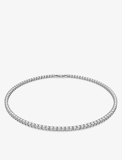 SWAROVSKI: Tennis Deluxe rhodium-plated and crystal necklace