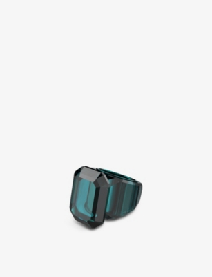 Swarovski Lucent Cocktail Ring Green In Emerald