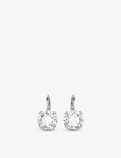 SWAROVSKI: Millenia rhodium-plated and crystal drop earrings
