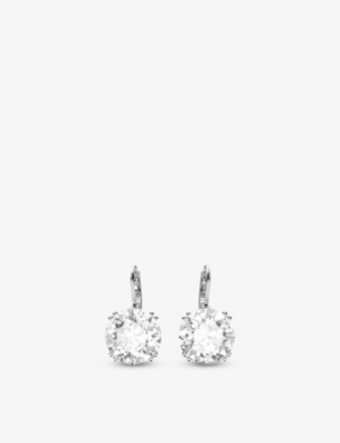 Swarovski Millenia Rhodium-plated Round-cut Crystal Earrings In Crystal
