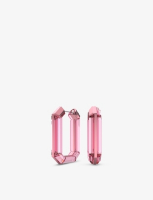 Swarovski Lucent Crystal Hoop Earrings In Rose