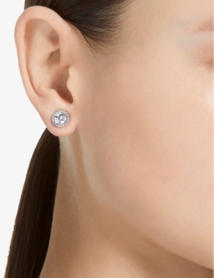 Swarovski Womens White Constella Rhodium-plated And Zirconia Stud Earrings In White