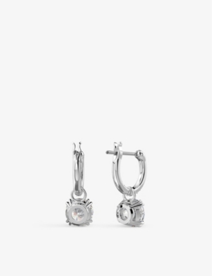 Swarovski Womens Crystal Constella Rhodium-plated And Zirconia Drop Earrings In Crystal