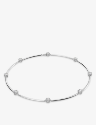 Swarovski Constella Rhodium-plated Brass And Zirconia Necklace In White