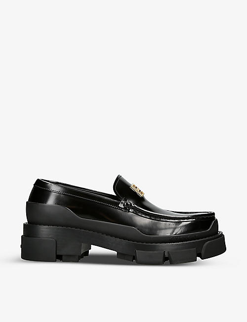 GIVENCHY: Terra logo-plaque leather loafers