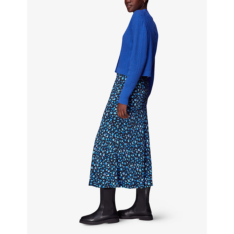 Shop Whistles Womens Multi-coloured Floral-pint Woven Midi Skirt
