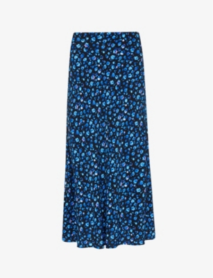 WHISTLES - Floral-pint woven midi skirt | Selfridges.com