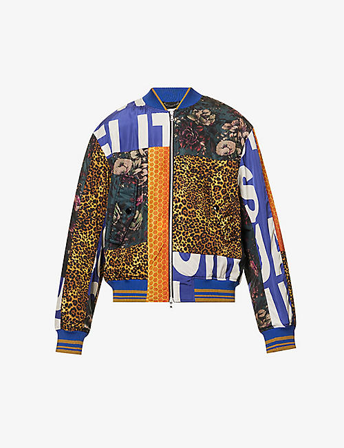 DRIES VAN NOTEN: Contrasting graphic-print boxy-fit shell jacket