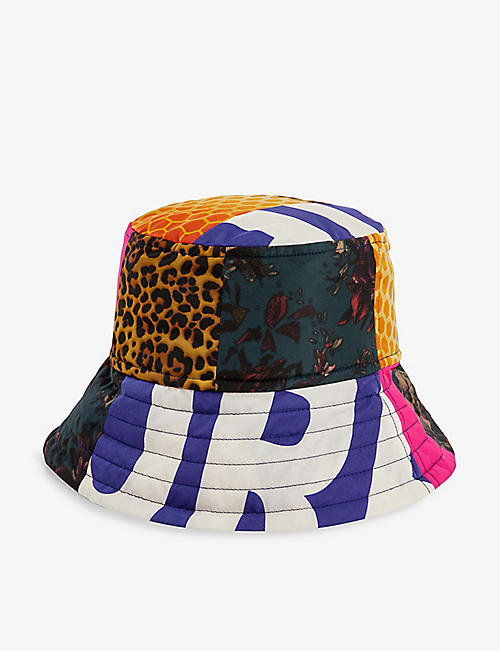 DRIES VAN NOTEN: Patchwork-print wide-brim shell bucket hat
