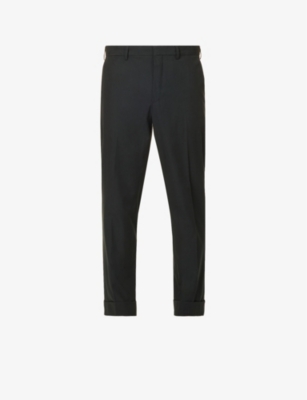 Shop Dries Van Noten Philip Regular-fit Straight-leg Cotton Trousers In Black