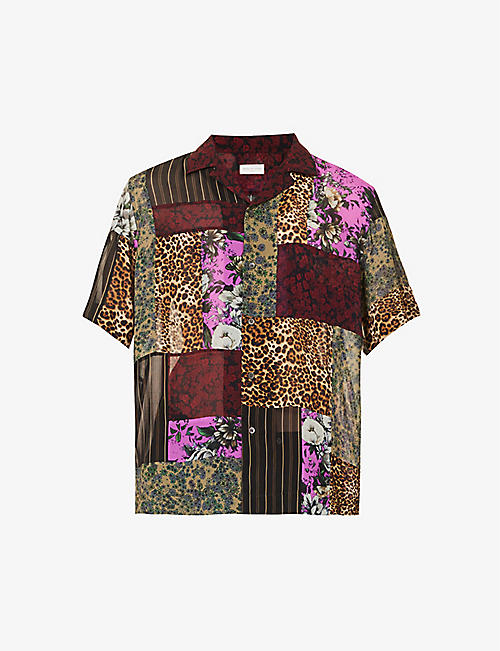 DRIES VAN NOTEN: Carlton patchwork-print relaxed-fit woven shirt
