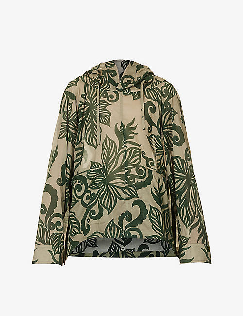 DRIES VAN NOTEN: Calva floral-print oversized-fit cotton-jersey hoody