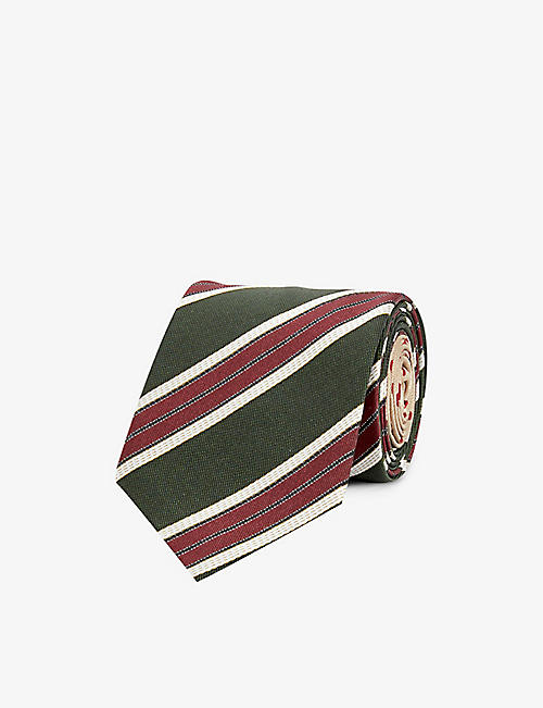 DRIES VAN NOTEN: Striped silk tie