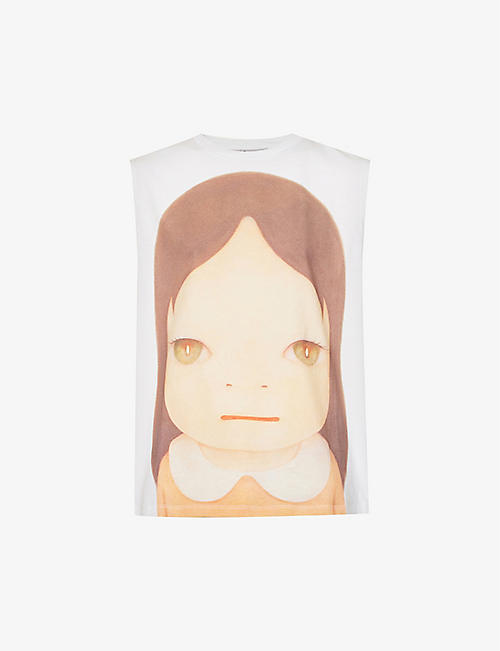 STELLA MCCARTNEY: Yoshitomo Nara x Stella McCartney graphic-print cotton-jersey tank top